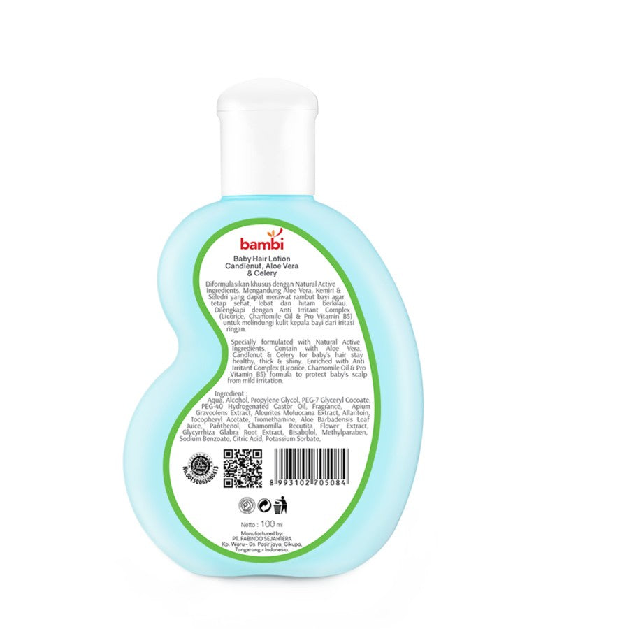 Bambi Baby Hair Lotion With Candlenut, Aloe Vera & Celery 100ml
