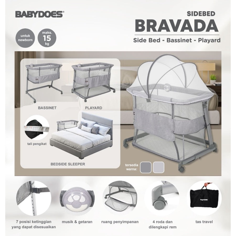 BABYDOES BOX CH 1693 SN BRAVADA SIDE BED - BASSINET
