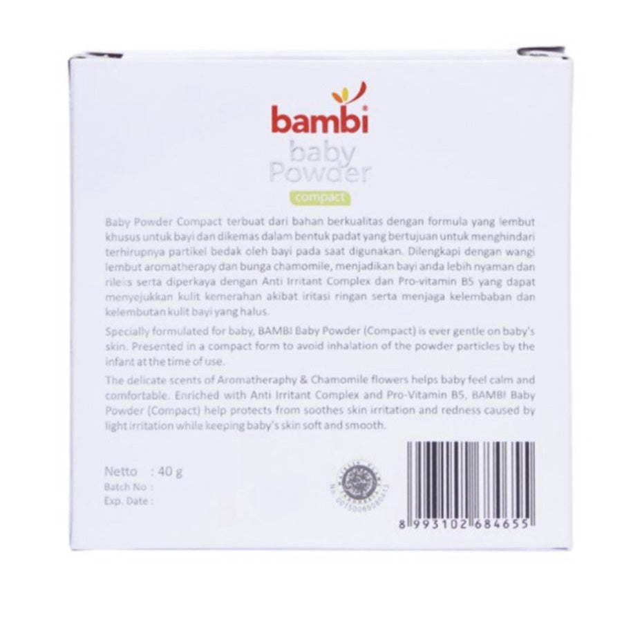 Bambi Baby Powder Compact 40gr | Bedak Bayi