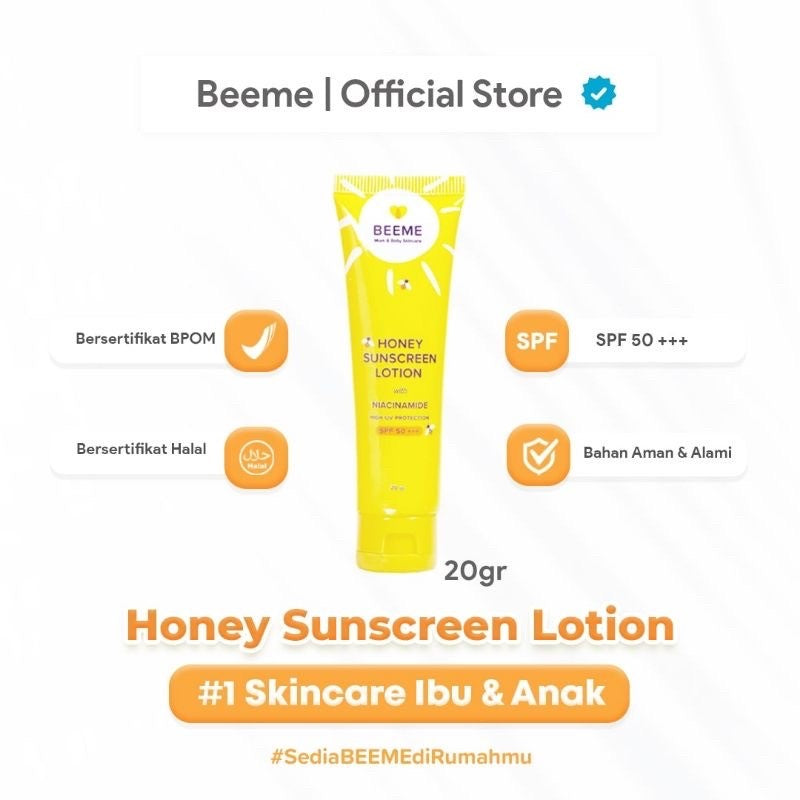 Beeme Honey Sunscreen Lotion with Niacinamide SPF 50+++ | Suncreen Ibu