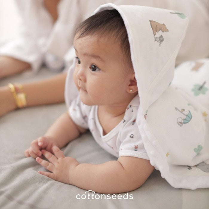 Cottonseeds Hoodie Blanket Selimut Bayi Tutup Kepala