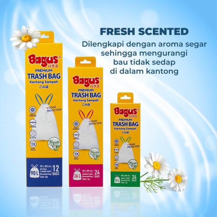 Bagus Premium Trashbag Scented Kantong Sampah dengan Tali M 60x80 24s