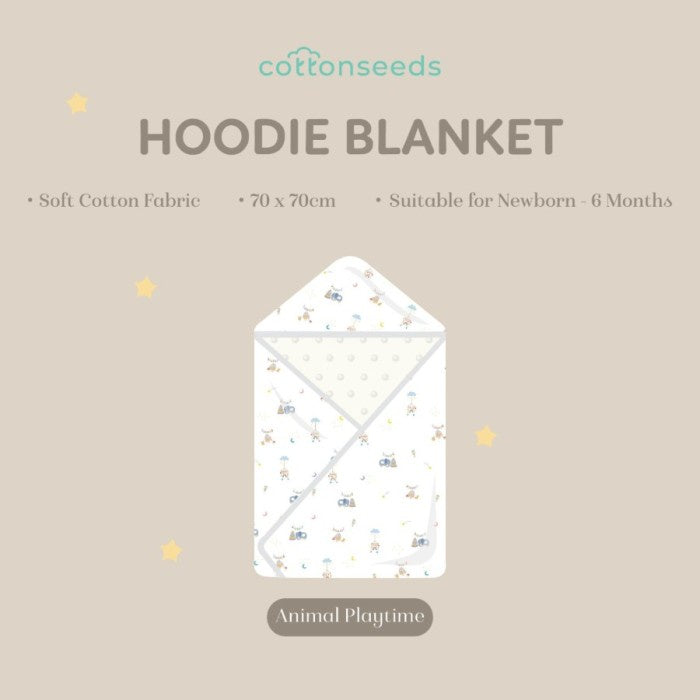 Cottonseeds Hoodie Blanket Selimut Bayi Tutup Kepala