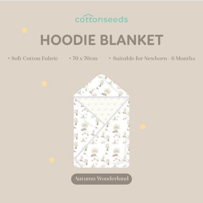 Cottonseeds Hoodie Blanket Selimut Bayi Tutup Kepala