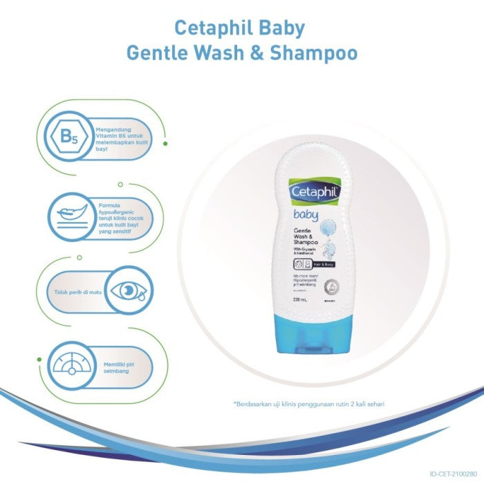 Cetaphil Gentle Baby Wash Shampoo Glycerin / Calendula 230ml / 400ml