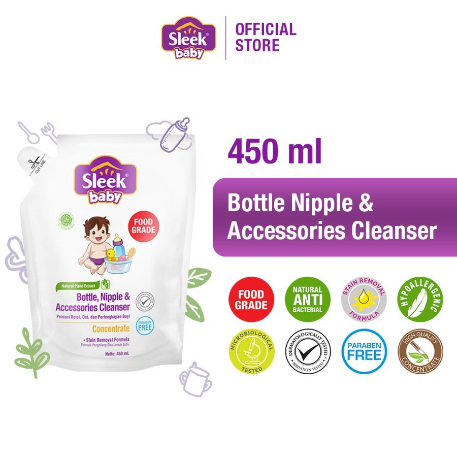 Sleek Baby Bottle Nipple & Accessories Cleanser Botol