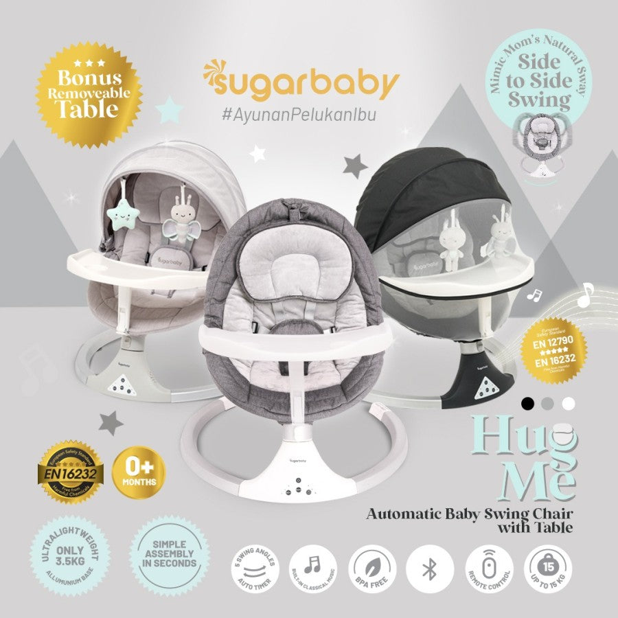 SUGAR BABY Hug Me Automatic Baby Swing Bed / Ayunan Bayi / K series with Table