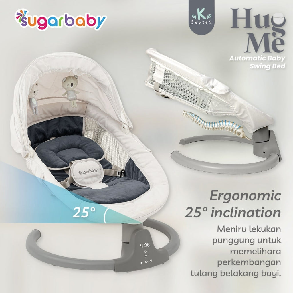 SUGAR BABY Hug Me Automatic Baby Swing Bed / Ayunan Bayi / K series with Table