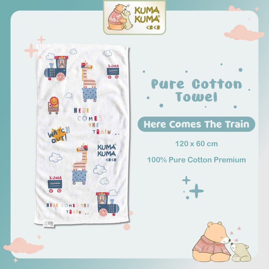 Pure Cotton Towel Kuma Kuma 120x60cm Handuk Mandi Anak