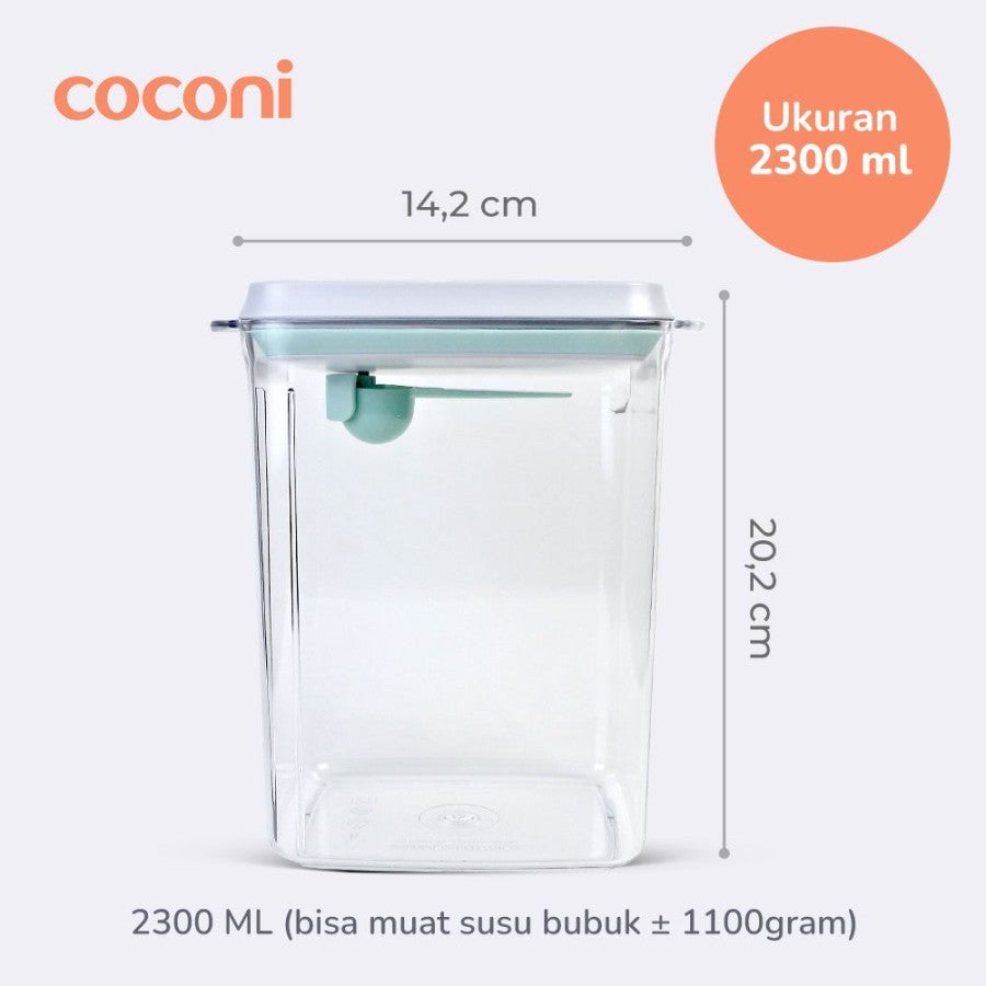 Coconi Pop Up Airtight Food Container / Toples Kedap udara untuk Susu