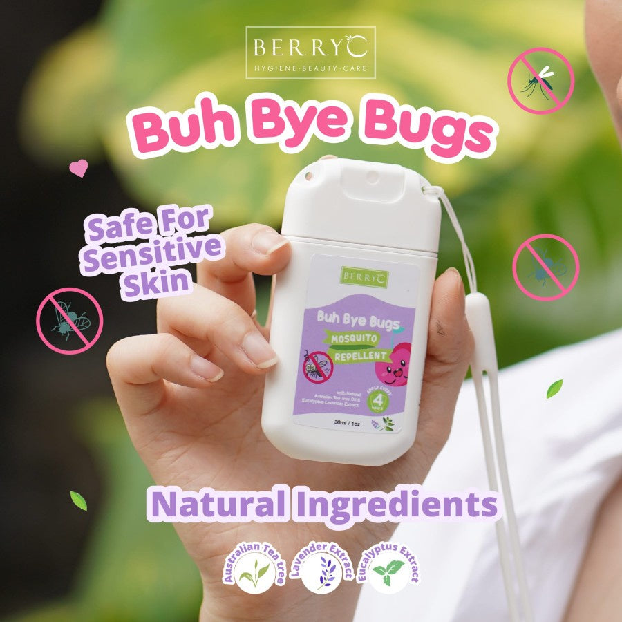 BerryC Buh Bye Bugs Mosquito Repellent dengan Antibacterial Spray 30ML