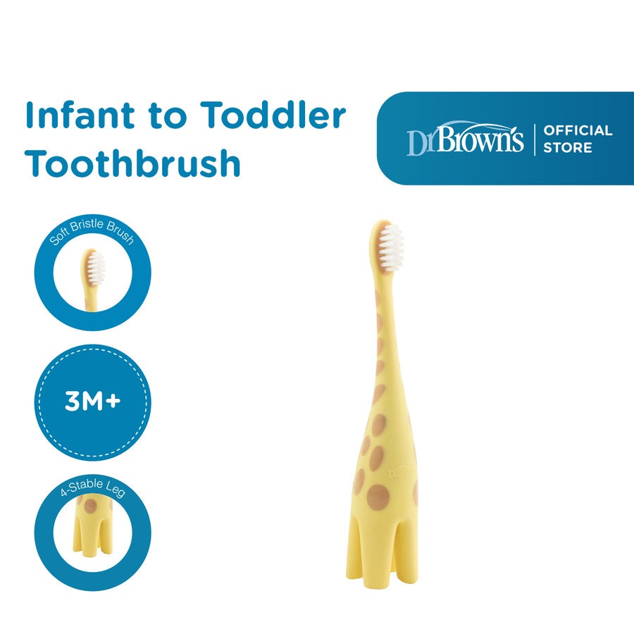 Dr.Brown's Infant to Toddler Toothbrush, Giraffe, 1-pack / Sikat gigi - Giraffe