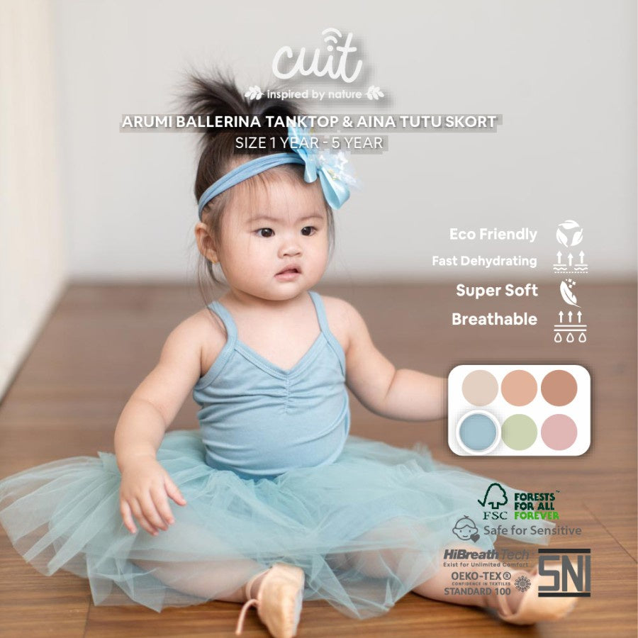 CUIT Baby 1 - 5 Tahun Arumi Tanktop Ballet Aina Tutu Skort ( Rok Celana)