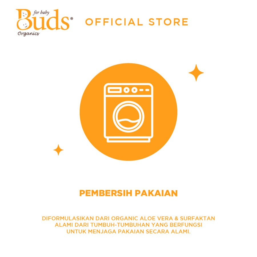 Buds Organics Baby Safe Laundry Detergent - Deterjen Pakaian Bayi Anak 1000Ml