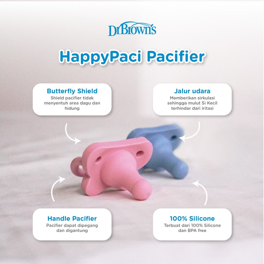 Dr.Brown's HappyPaci One-Piece Silicone Pacifier 0m+