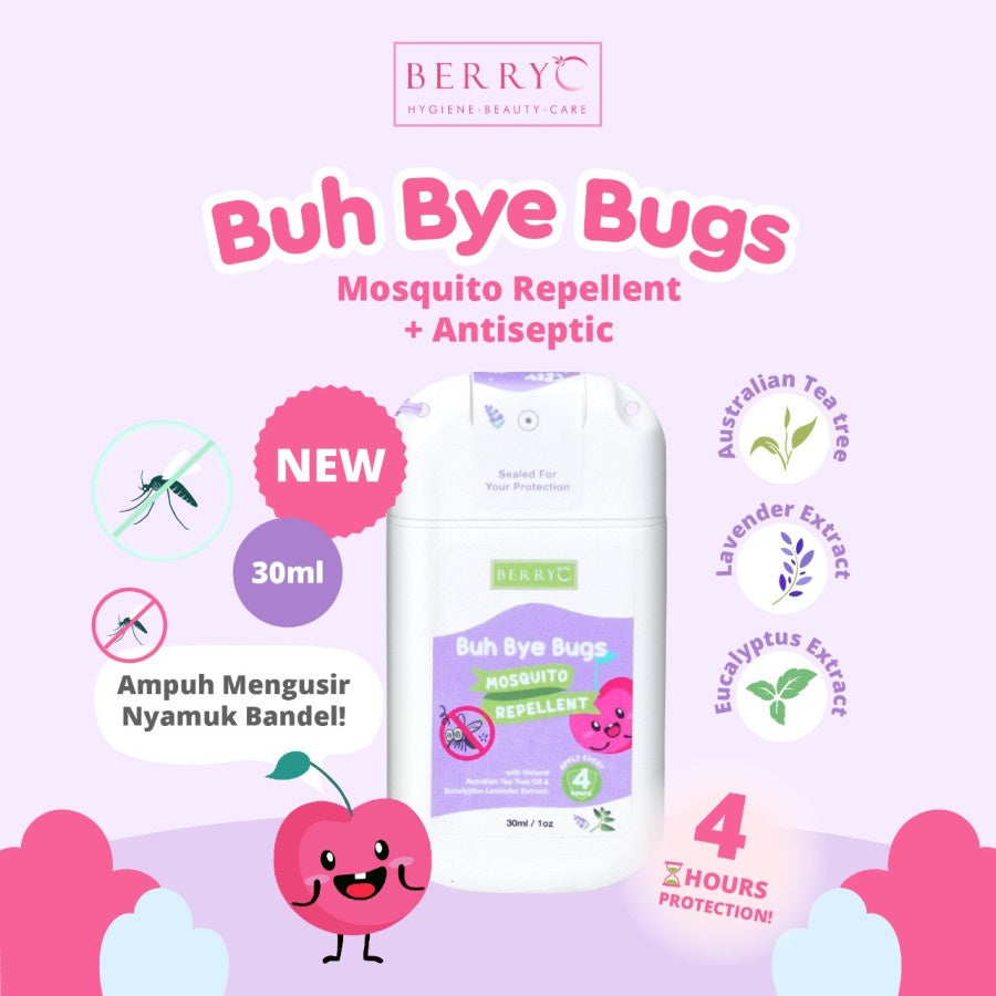 BerryC Buh Bye Bugs Mosquito Repellent dengan Antibacterial Spray 30ML