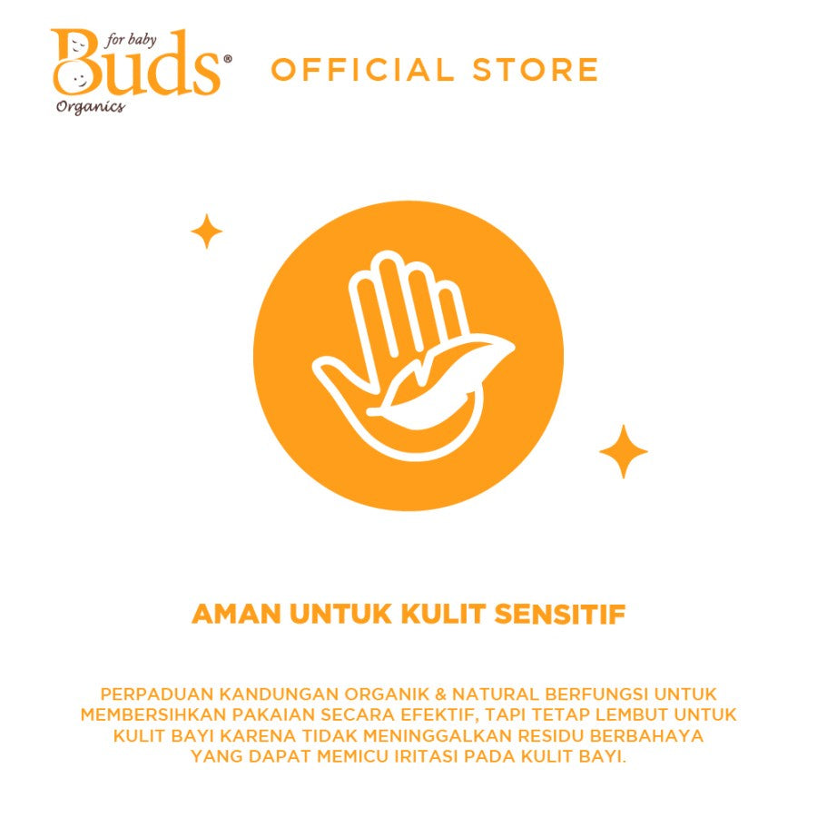Buds Organics Baby Safe Laundry Detergent - Deterjen Pakaian Bayi Anak 1000Ml