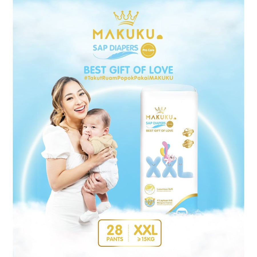 MAKUKU Air Diapers Premium Pro Care Pants XXL28 Popok Bayi SAP