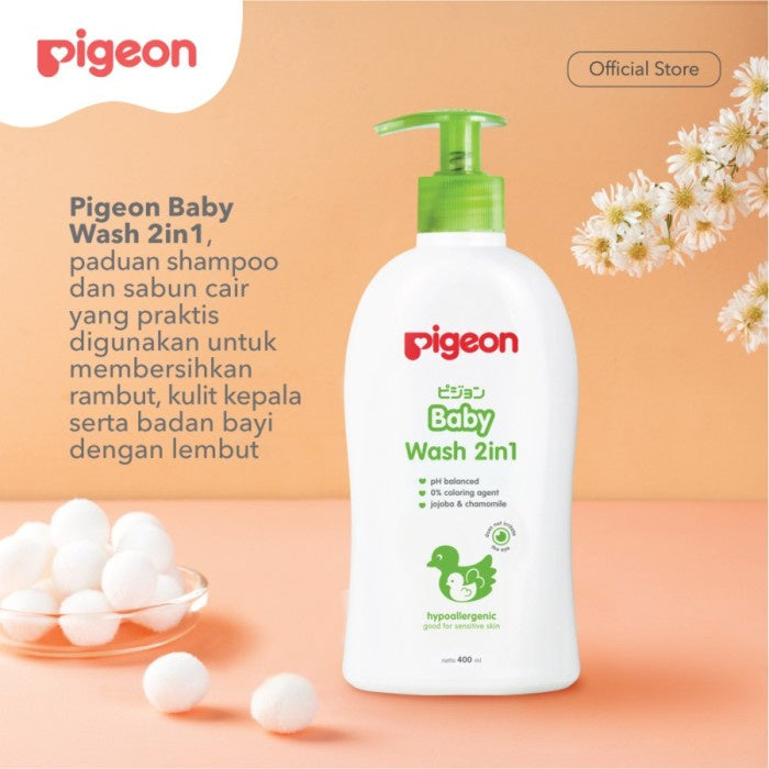 PIGEON Baby Wash Chamomile 400Ml | Shampoo & Sabun Cair Bayi