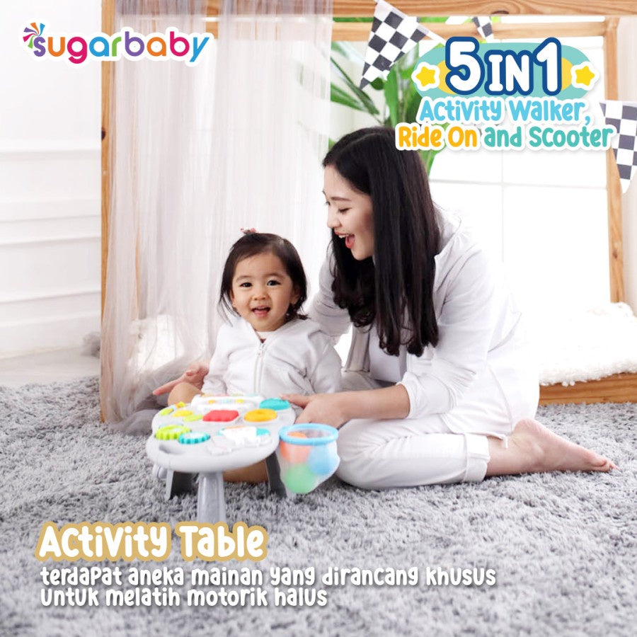 Sugarbaby 5in1 Activity Walker, Ride-On and Scooter/Push walker