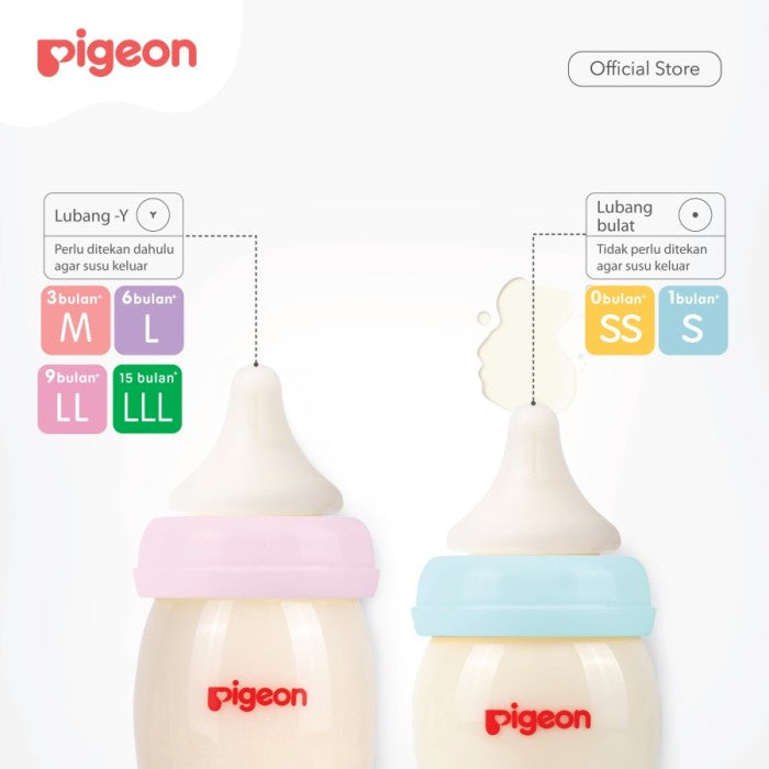 PIGEON Dot Peristaltic Plus Size SS, S, M, L, XL Isi 1 Pcs | Dot Bayi Wide Neck