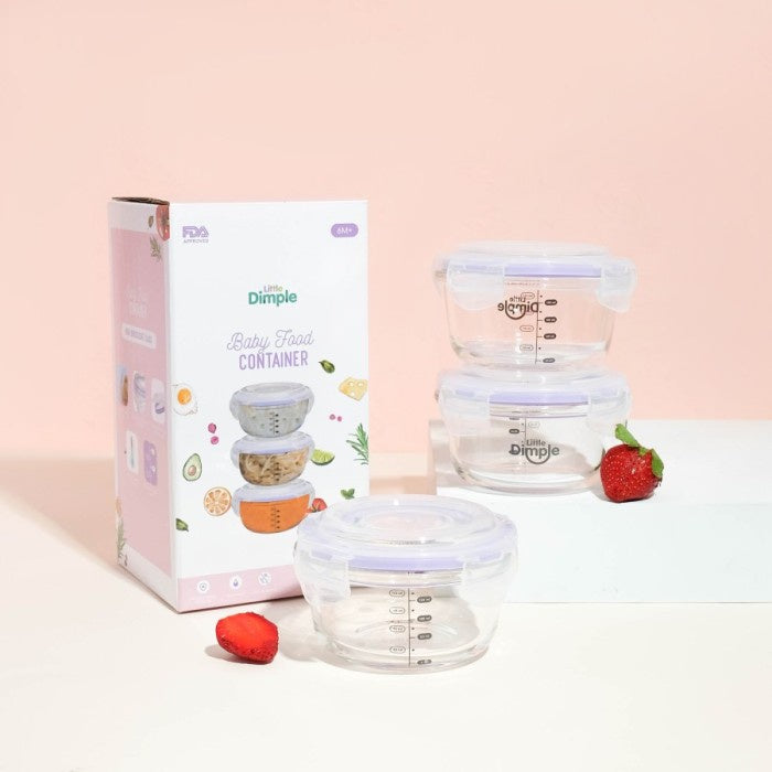 Little Dimple Baby Food Container Kontainer Mpasi 3pcs x 240ml