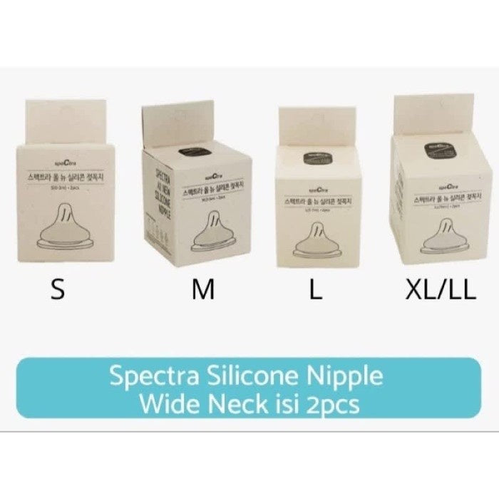 Spectra Nipple Silicone Wide Neck Dot Bayi 2 Pcs - Size S/M/L/XL