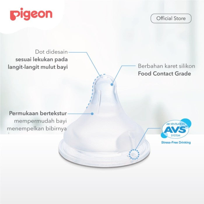 PIGEON Dot Peristaltic Plus Size M Isi 2 Pcs | Dot Bayi Wide Neck