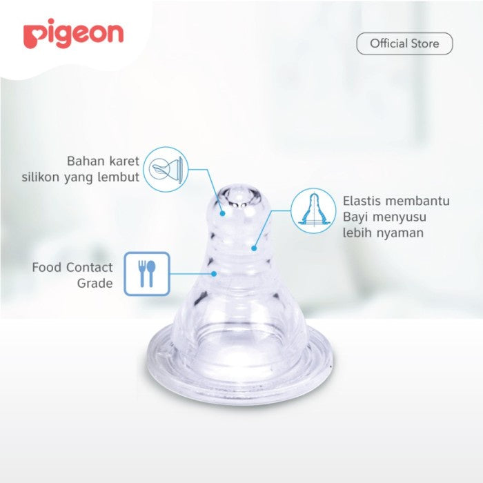 Pigeon Peristaltic Slim Neck Nipple 1 box Dot Bayi