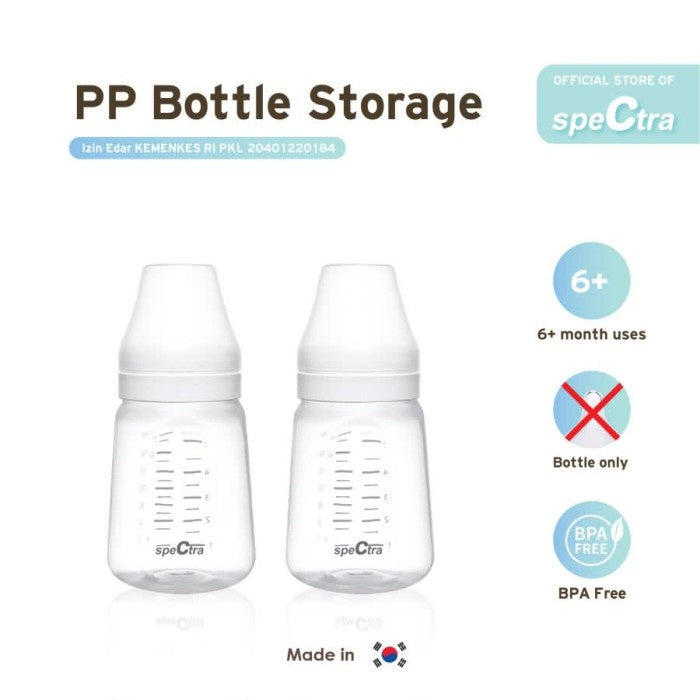 Botol Susu Spectra PP Storage 160ml (Tanpa Dot) isi 2 pc Wide Neck