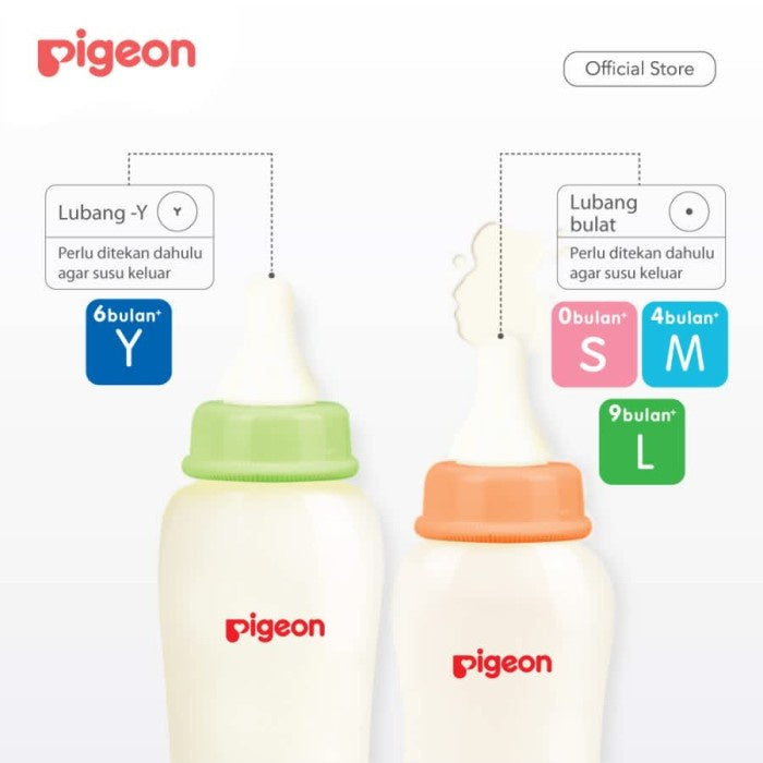 Pigeon Peristaltic Slim Neck Nipple 1 box Dot Bayi