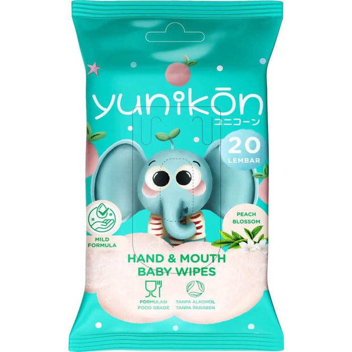 Yunikon Hand and Mouth Baby Wipes 20s Tissue Basah Bayi