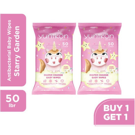 Yunikon Diaper Change Baby Wipes 50s BUY1GET1 Tissue Basah Ganti Popok
