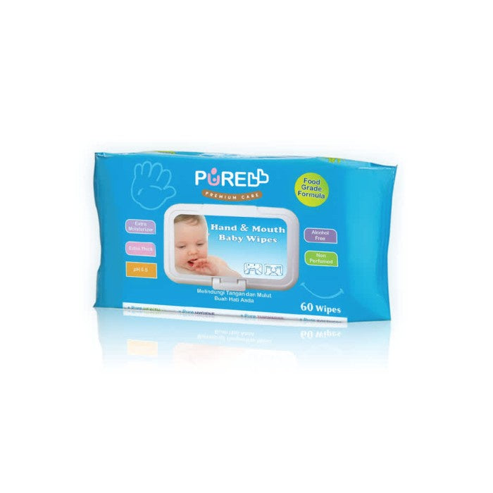 Pure BB Hand & Mouth Wipes 60's Aloe Vera