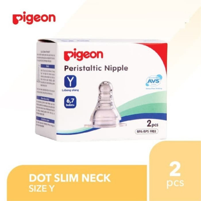 PIGEON PERISTALTIC SLIM NECK NIPPLE BOX ISI 2PCS M L Y