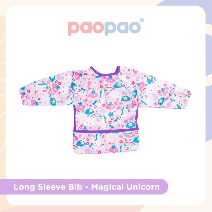 Paopao Long Sleeve Bib Celemek Baju Anak Bayi Makan