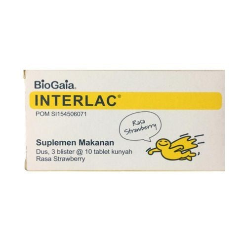 INTERLAC RASA STRAWBERRY BOX 30 TABLET Pencernaan Bayi
