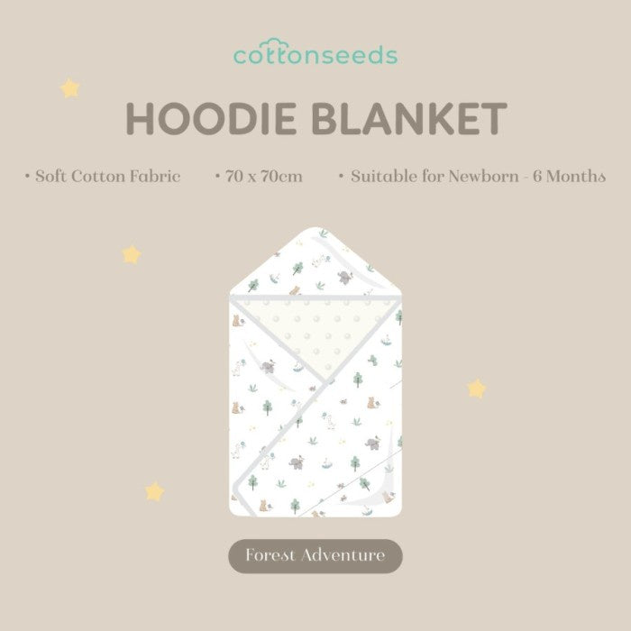 Cottonseeds Hoodie Blanket Selimut Bayi Tutup Kepala