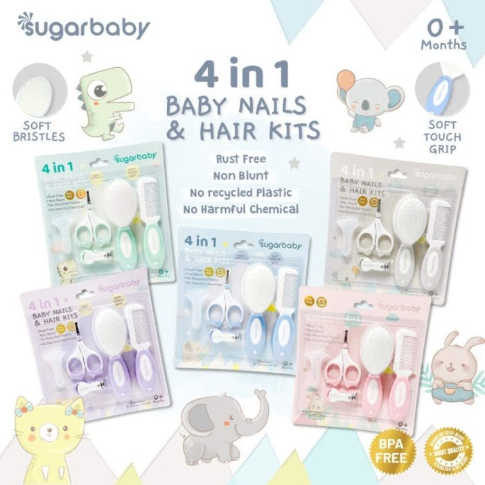 Sugar Baby 4in1 Baby Nail & Hair Kits Gunting Kuku dan Rambut Bayi