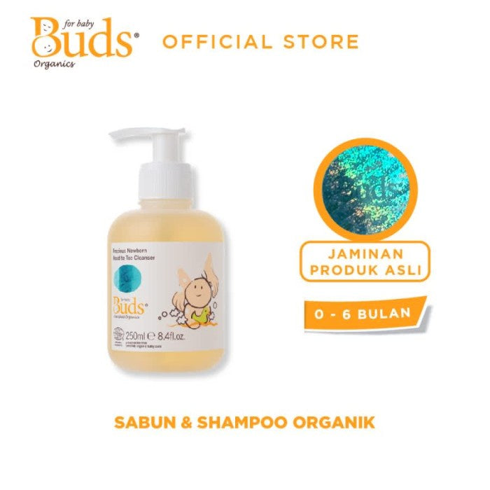 Buds Organics Precious Newborn Head To Toe Cleanser - Sabun Sampo Bayi