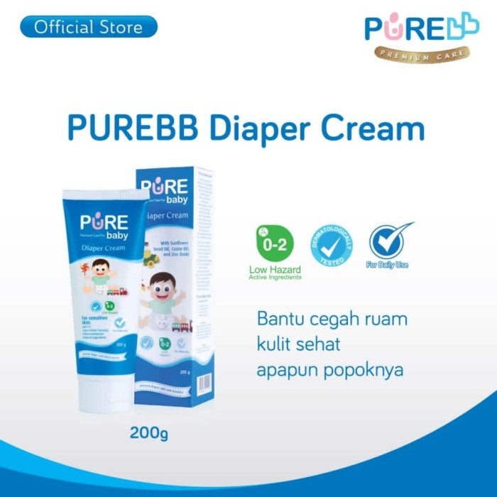 PUREBB DIAPER CREAM 200gr Cream Popok Nappy Bayi