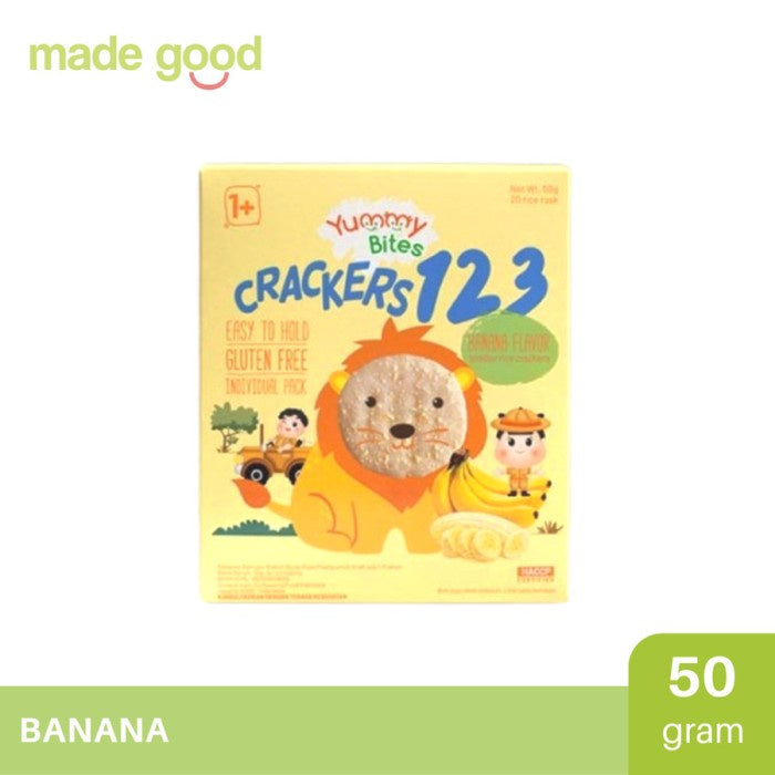 Yummy Bites Rice Crackers 123 - Snack Biskuit Bayi Sehat 1+ tahun 50gr