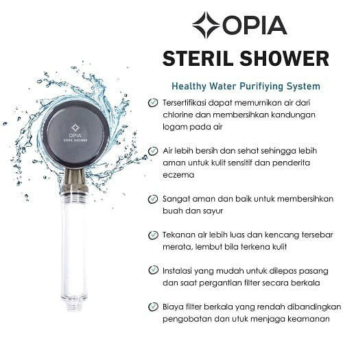 Opia Steril Shower - Shower Head Full Set Filter Keran Shower