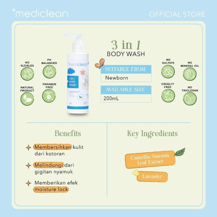 Mediclean 3in1 Body Wash Sabun Lotion