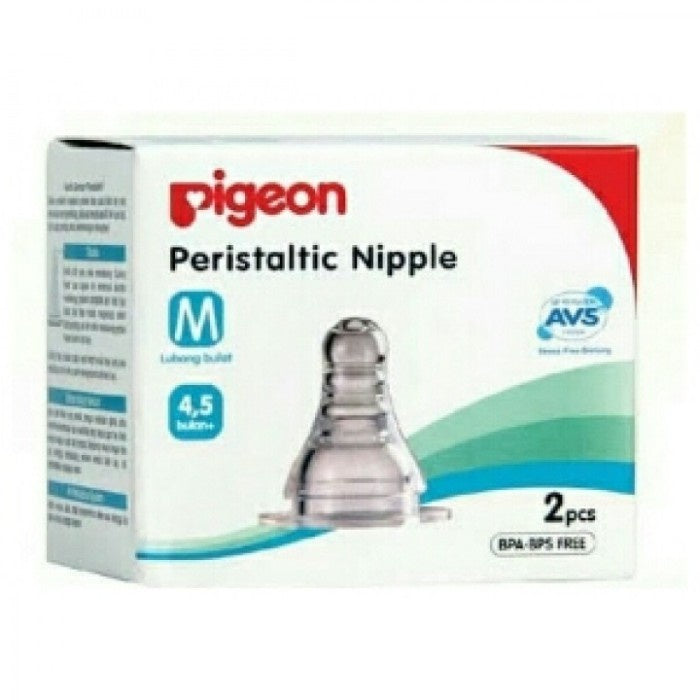 PIGEON PERISTALTIC SLIM NECK NIPPLE BOX ISI 2PCS M L Y