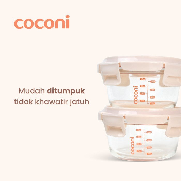 COCONI Wean Bowl Glass Container 240ml 2pcs | Wadah Mpasi Kaca