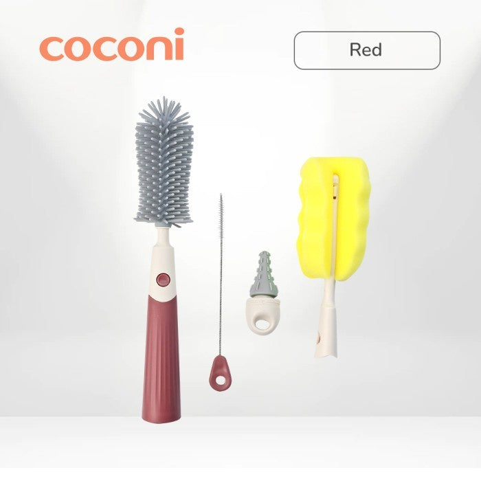 Coconi Baby Bottle Brush Complete Set | Sikat Botol Silikon Bayi Straw
