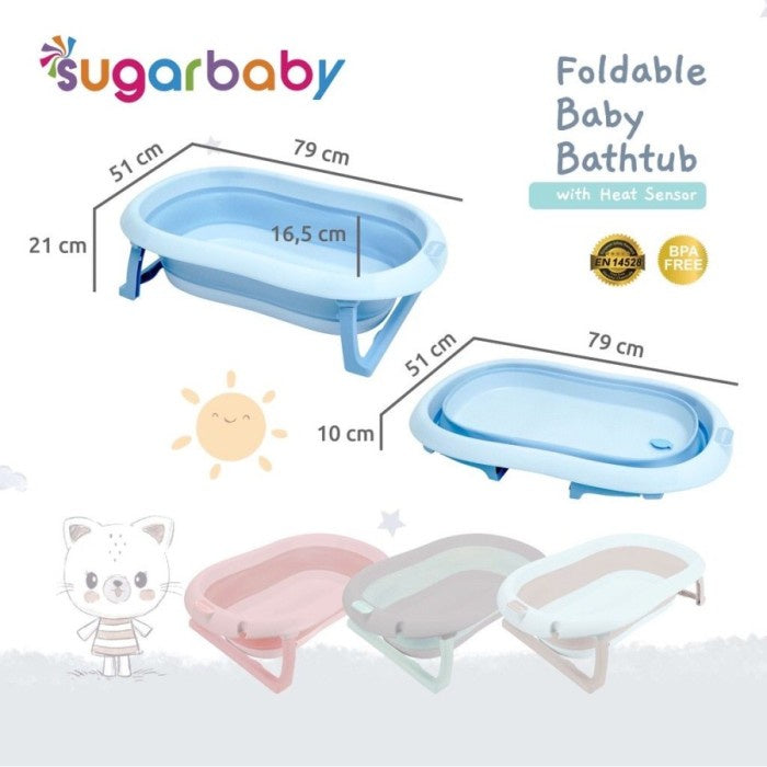 SUGAR BABY Foldable Baby Bathtub with Heat Sensor F79 / Bak mandi bayi
