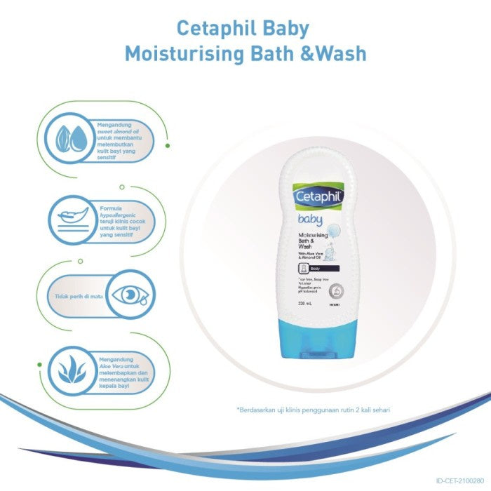 Cetaphil Baby Moist Bath & Wash 230ml Perawatan Sabun Mandi dan Shampo