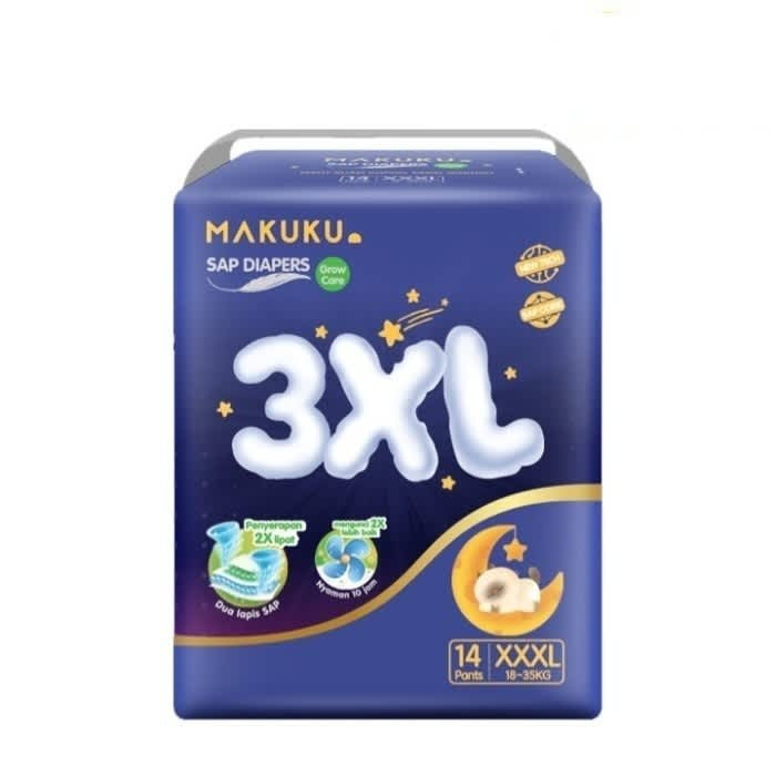 MAKUKU SAP Diapers Grow Care Pants 3XL 14 XXXL XXXL14
